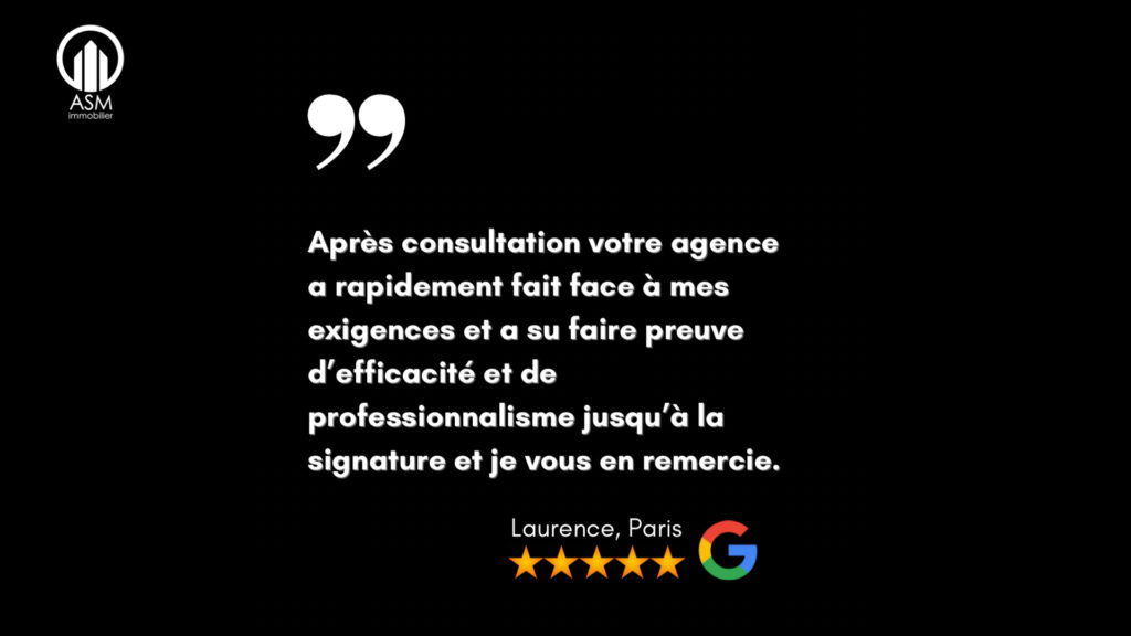 Avis client ASM immobilier Courbevoie