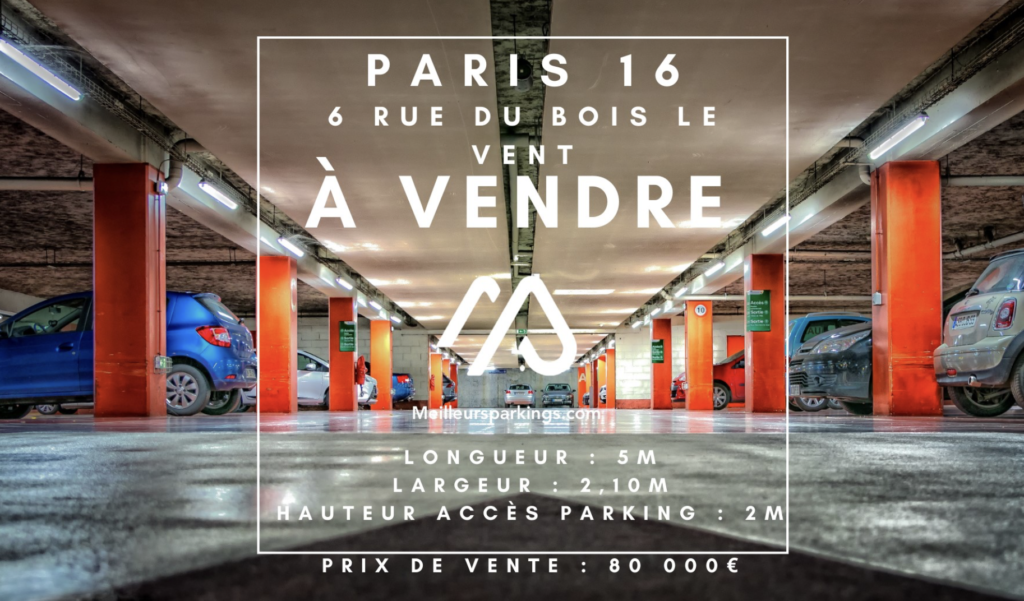 À Vendre Parking Paris 16ème