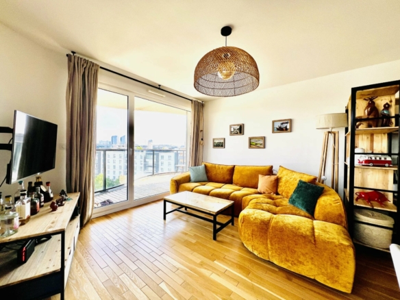 T3 Meublé 66,5 m2 7ème étage avec Balcon 24 m2 et Parking en sous-sol Colombes