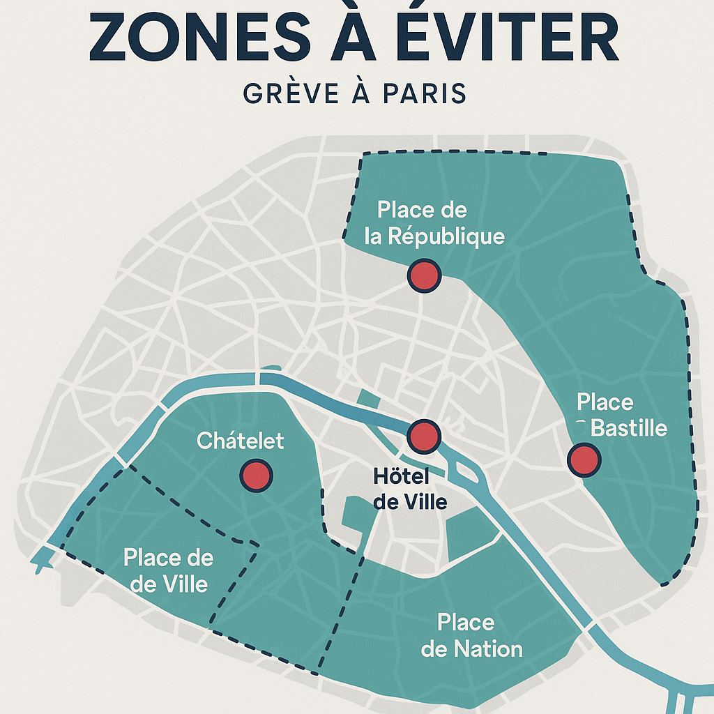 Zone à éviter - greve 10 Septembre 2025